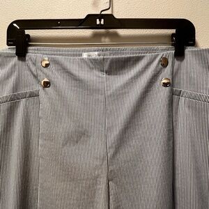 Daily Thread Timeless Grandmacore Seersucker Pants, Sz 2X, Chambray Blue + White